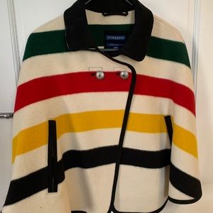 Pendleton Glacier Stripe Wool Cape